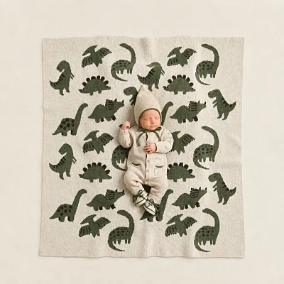 Плед Mimibaby Дино Паттерн