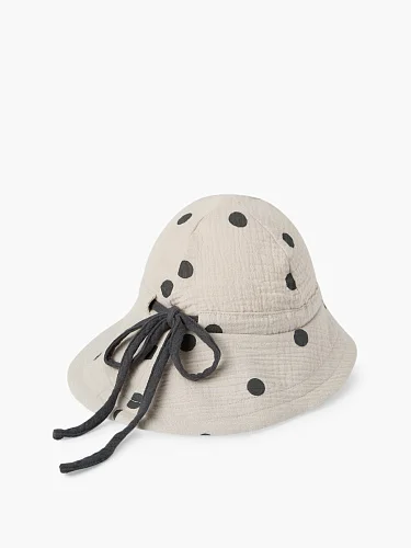 Панама детская Happy Baby beige with dots