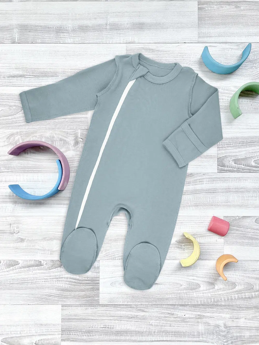 Комбинезон Mjolk Sleep and Play Baby Blue, швы наружу 1
