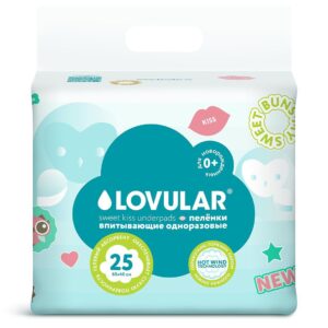 Пеленки впитывающие LOVULAR SWEET KISS одноразовые 60*40см 25шт/уп 3