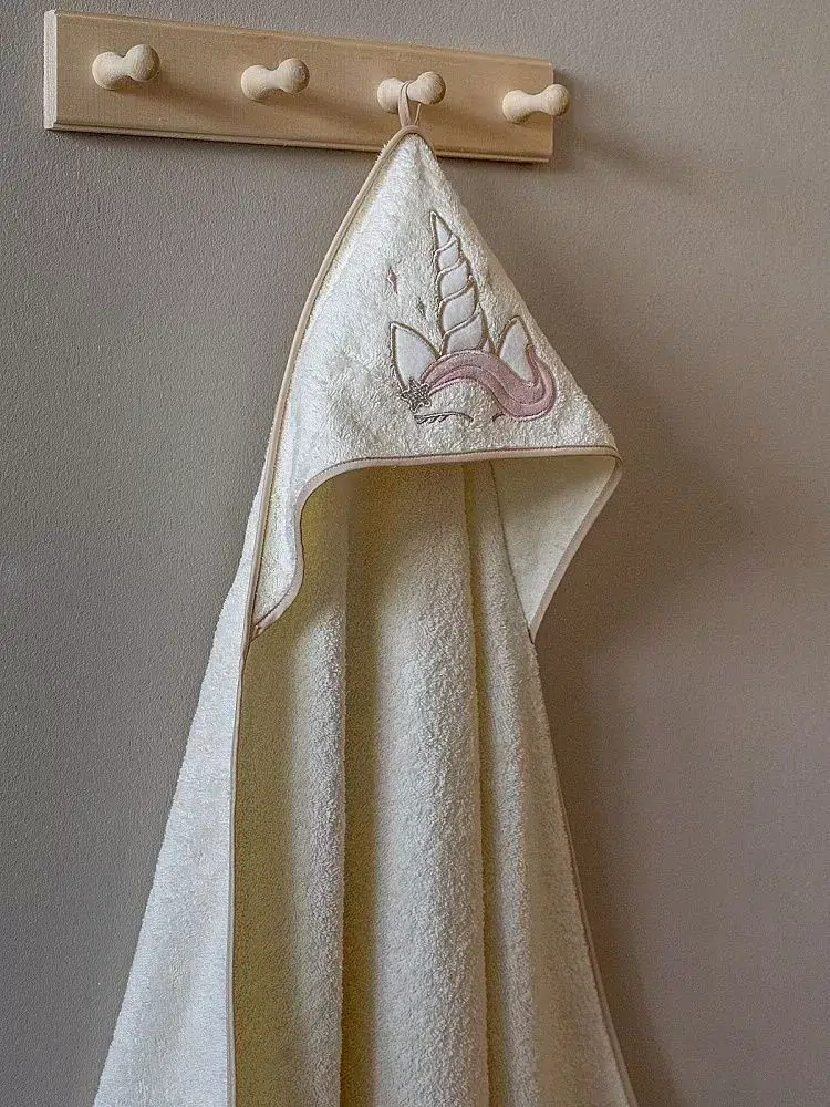 Пеленка с уголком Lappetti "Единорог" пудровый 1