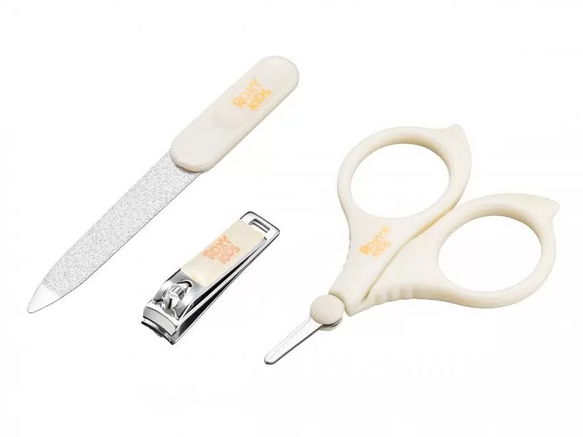 Маникюрный набор Roxy: ножницы, пилочка, кусачки бежевый 1