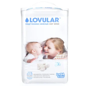 Детские подгузники LOVULAR HOT WIND L 9-13 кг, 54 шт/уп 20