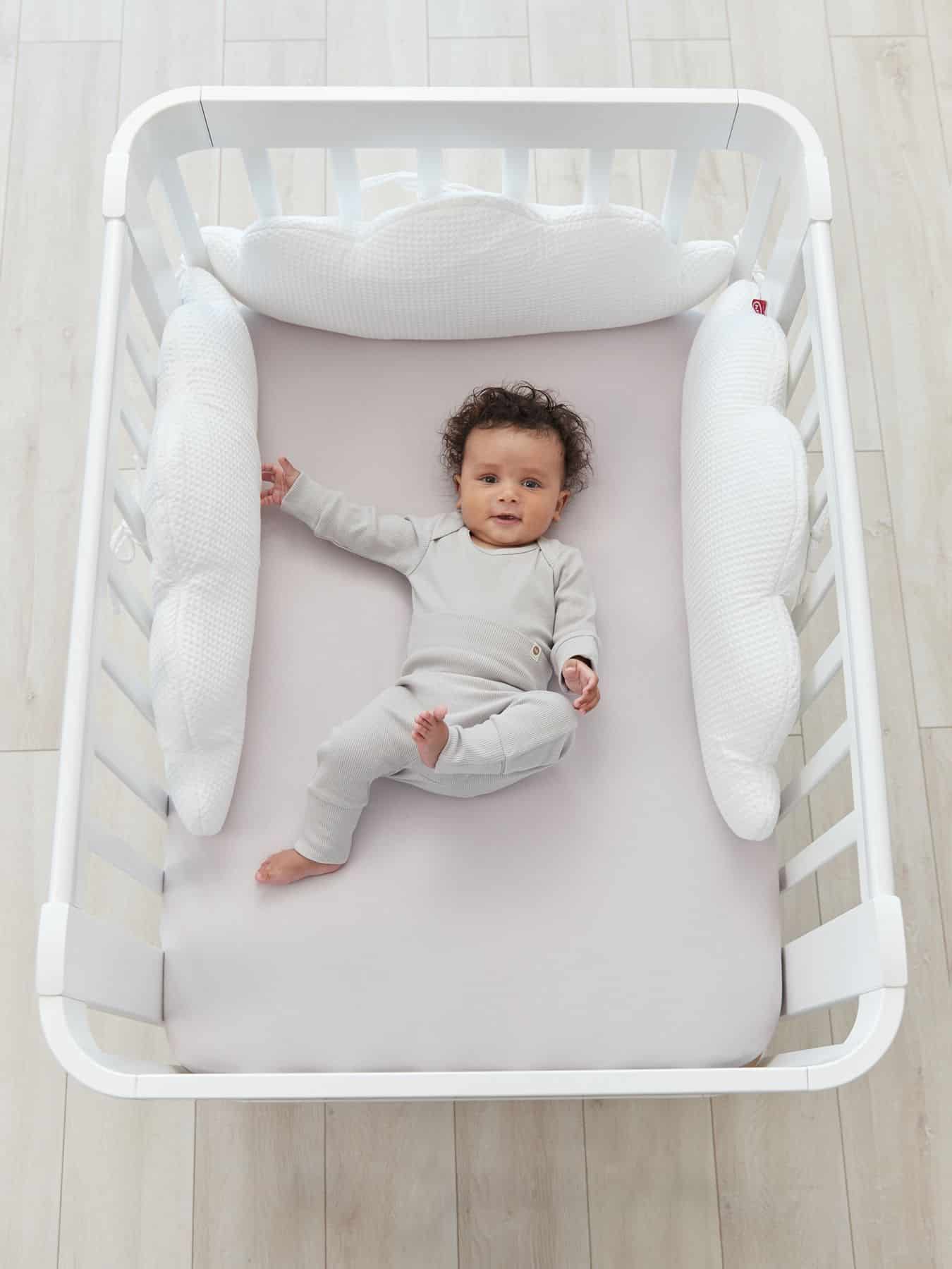 Набор бортиков на кроватку Happy Baby 3 шт. (white) Облака 6