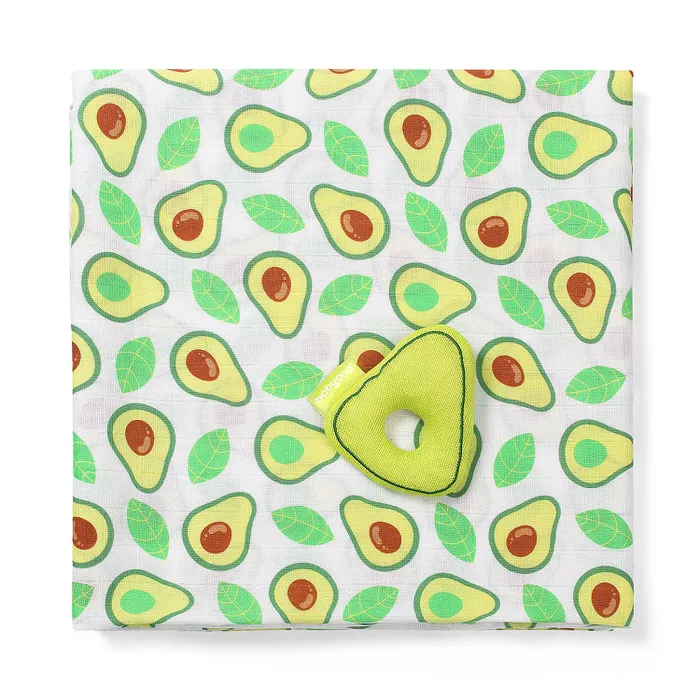 Набор Легкий плед муслиновый с бамбуком + погремушка BabyOno 1