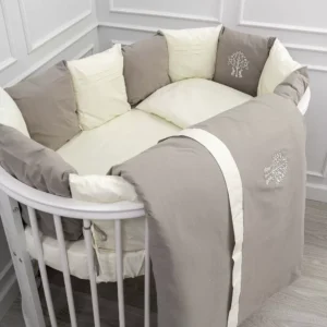 kxniz8c6izjkh0hb3t02aggmiew84774 Комплект из 6 предметов для овальной и прямоугольной кроватки "Organic baby cotton" 19