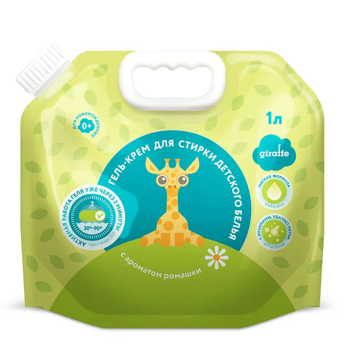 eacDNXUDulTvvE8hStAugO0ynD1KRHRFdTnAPoaICz8= Гель-крем для стирки детского белья LOVULAR GIRAFFE 1л. 1