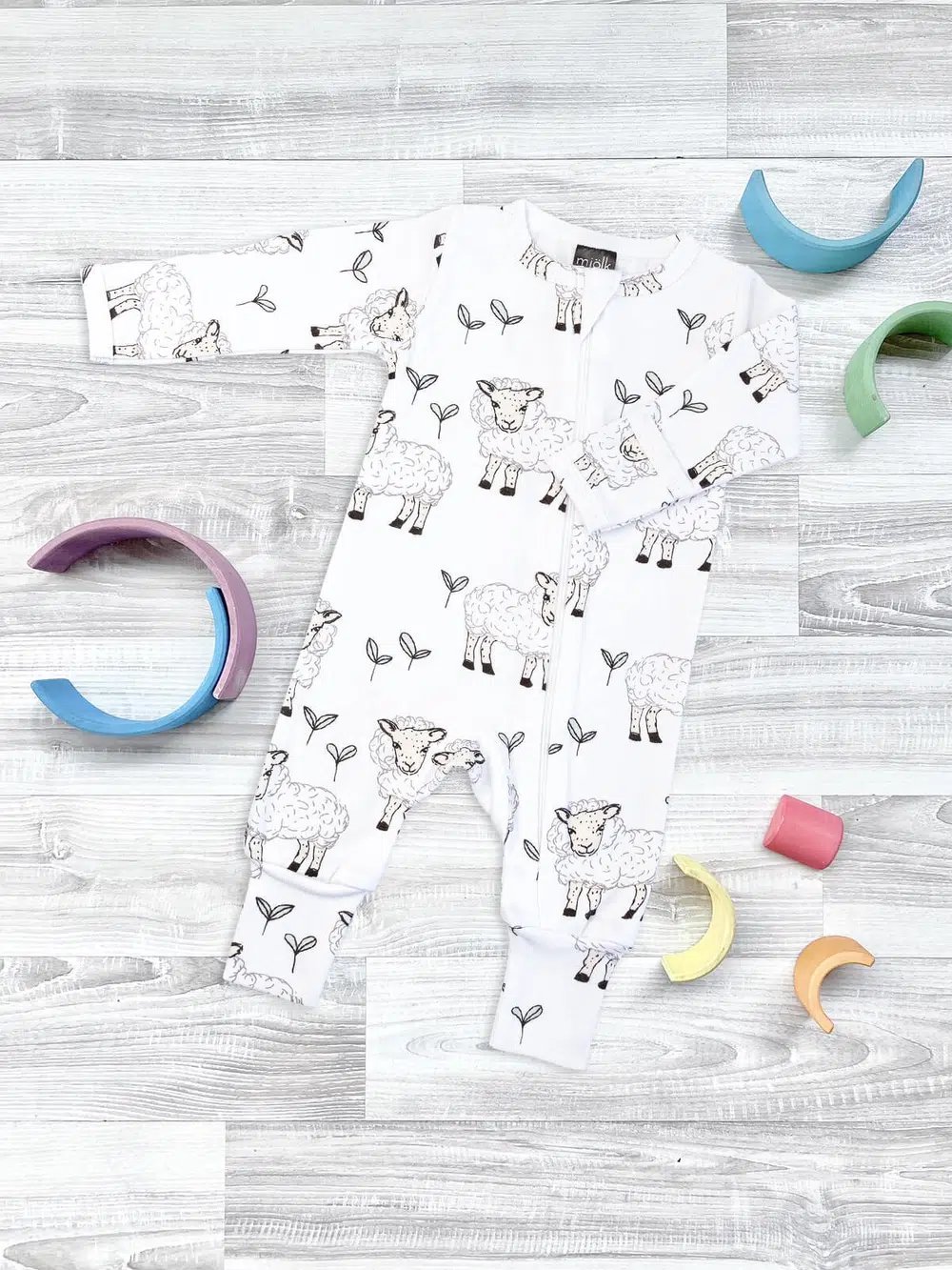 Комбинезон на манжетах Mjolk Sleep and Play Baby Blue, с рукавом реглан 1