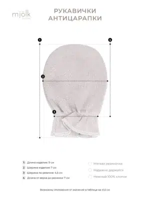 Рукавички антицарапки Mjolk сет из 3х пар 4
