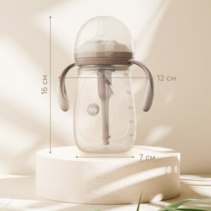 Бутылочка Happy Baby с ручками и силиконовой соской 300 мл. 10