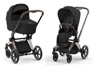 Коляска 2 в 1 Cybex Priam IV Sepia Black рама Rosegold 5