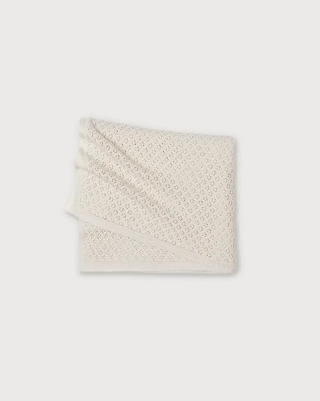 1 (7) Плед детский Loomknits Топленое молоко ажурный (100x100) 1