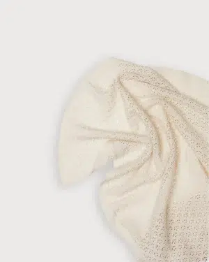 2 (2) Плед детский Loomknits Топленое молоко ажурный (100x100) 4