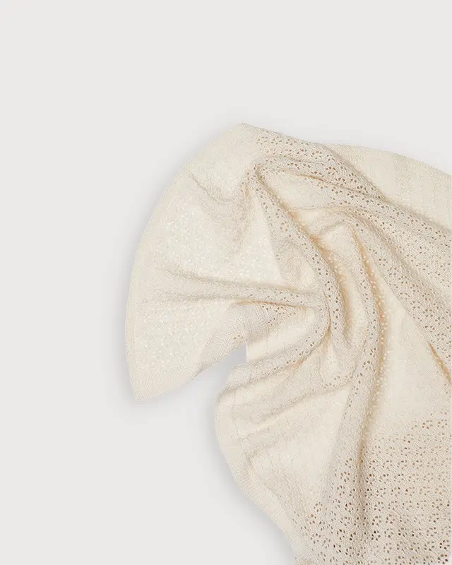 2 (2) Плед детский Loomknits Топленое молоко ажурный (100x100) 2