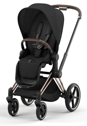 Коляска 2 в 1 Cybex Priam IV Sepia Black рама Rosegold 6