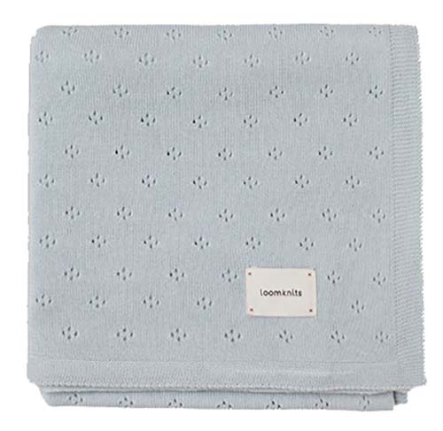 Плед детский Loomknits Серо-голубой new (80x120) 1
