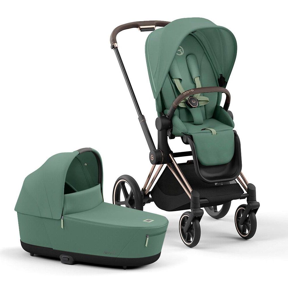 Коляска 2 в 1 Cybex Priam IV Leaf Green рама Rosegold 1