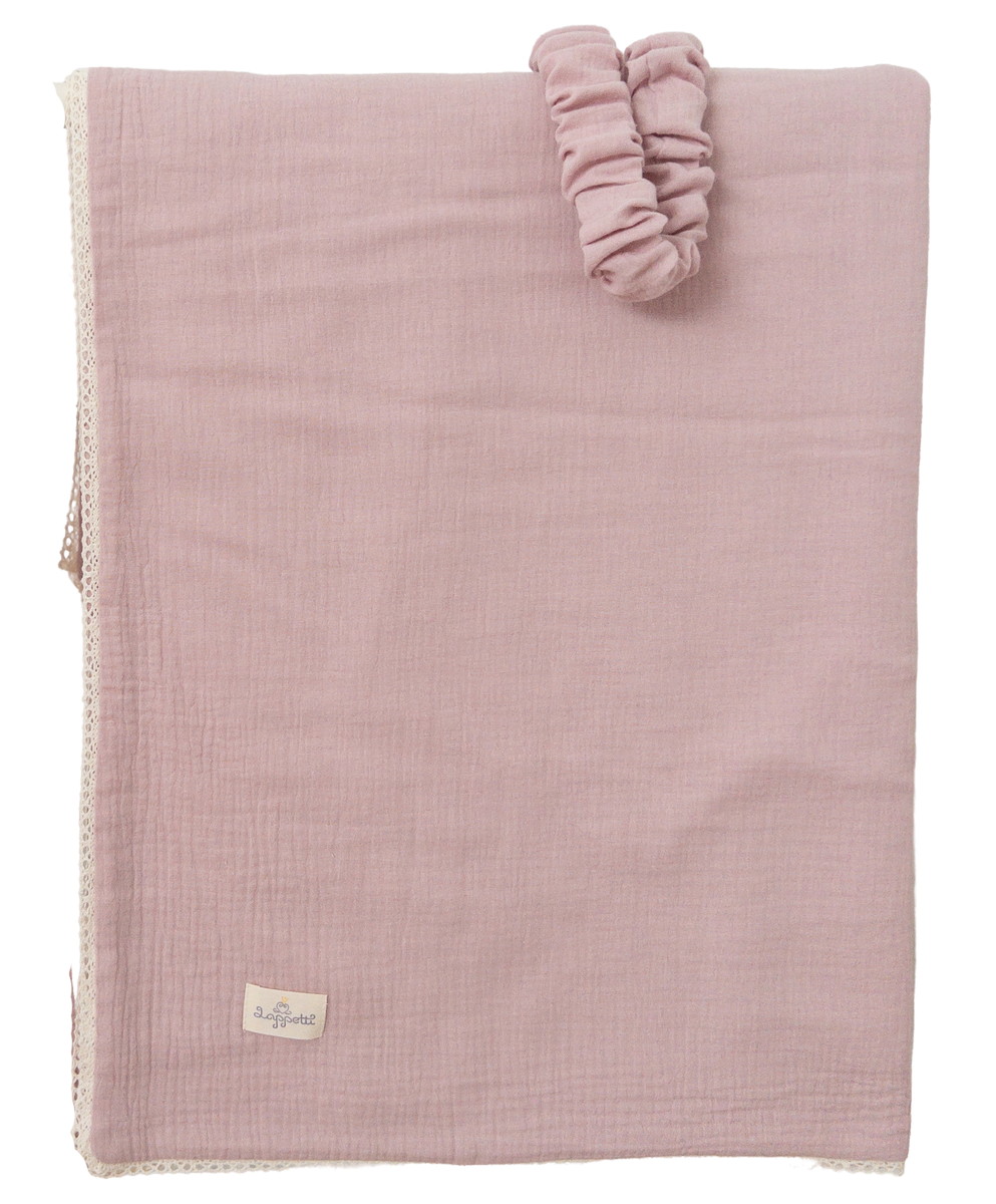 Плед муслиновый с кружевом 2