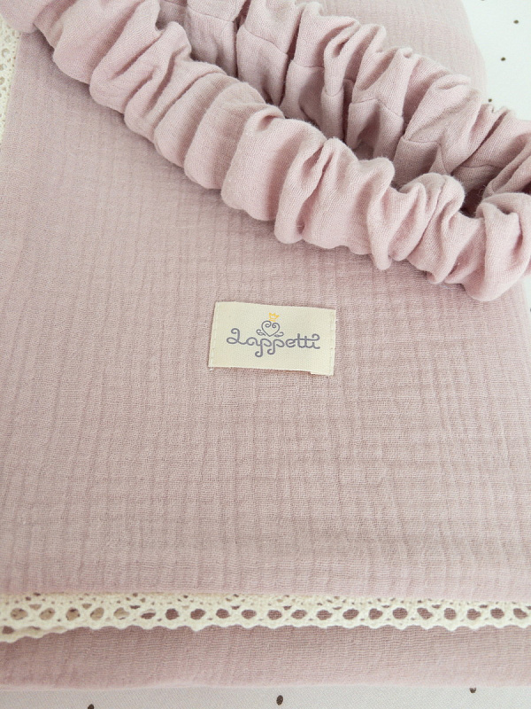 Плед муслиновый с кружевом 1