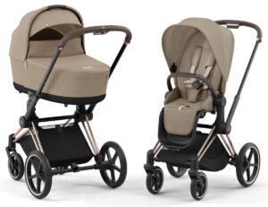 Коляска 2 в 1 Cybex Priam IV Cozy Beige рама Rosegold 20