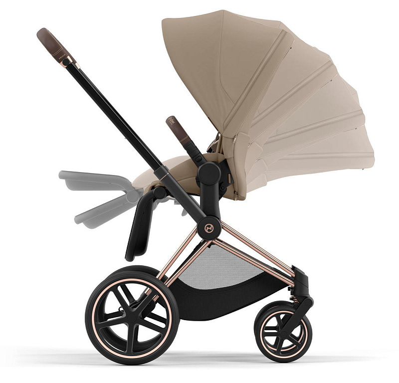 Коляска 2 в 1 Cybex Priam IV Cozy Beige рама Rosegold 3