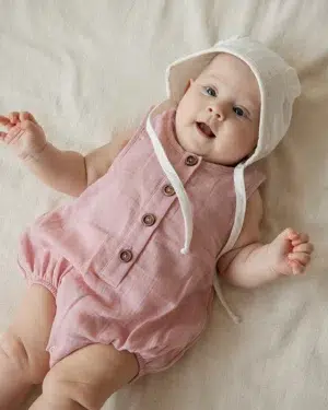 Боди детское из муслина Loomknits розовый 5