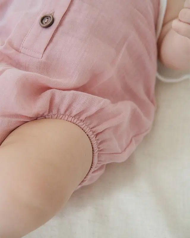 Боди детское из муслина Loomknits розовый 3