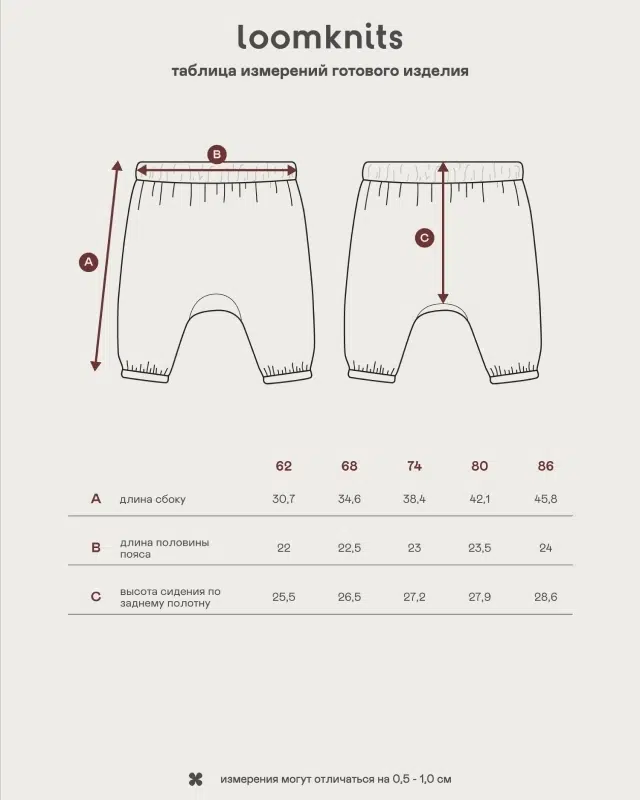 Штанишки детские с принтом Loomknits Молочный 3