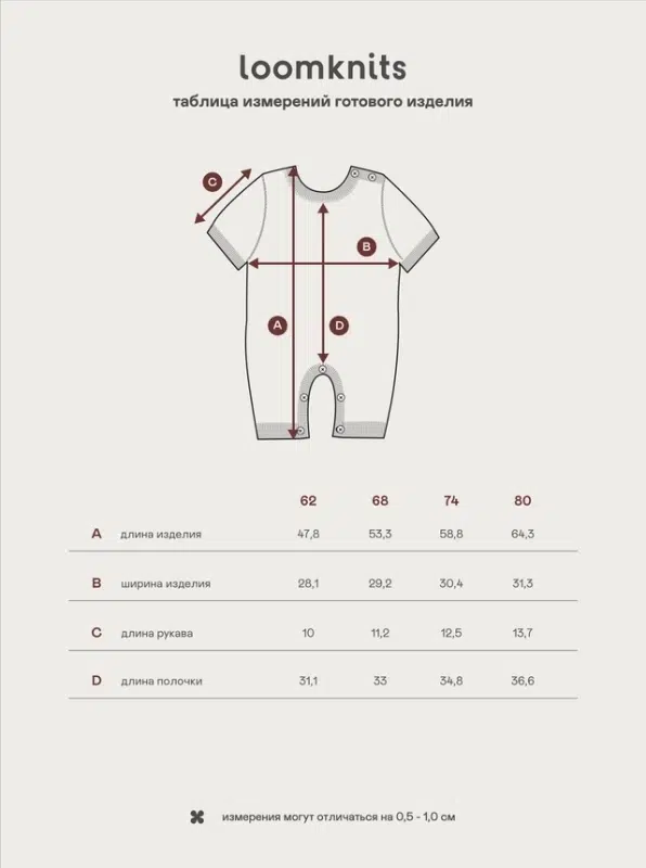 Комбинезон детский принт капля Loomknits (Экрю) 3