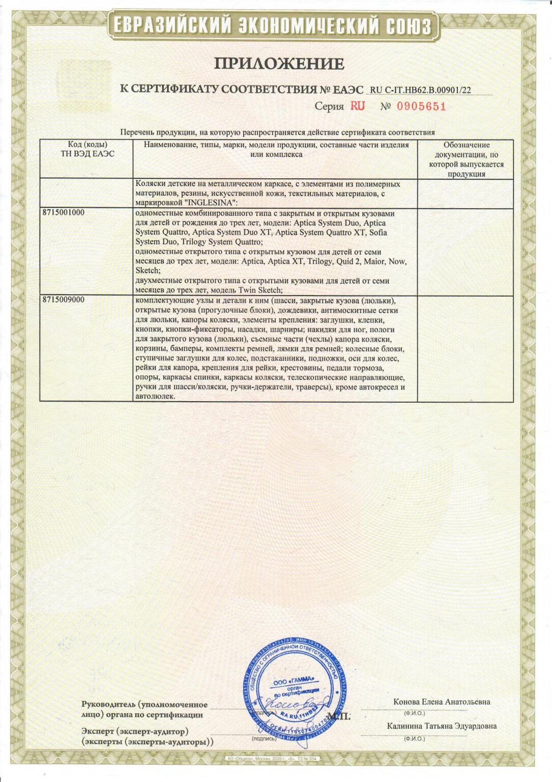 ТР ТС ЕАЭС RU С-IT.НВ62.В.00901 22-1