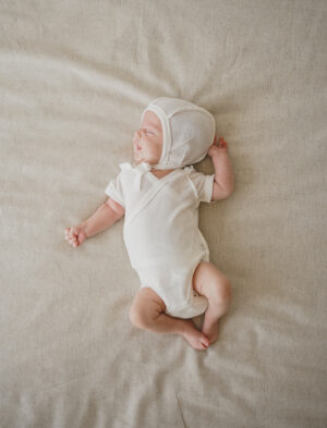 Боди-кимоно с коротким рукавом BUNGLY "Молоко" из ажурного хлопка 0+ 7