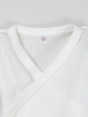 Боди-кимоно с коротким рукавом BUNGLY "Молоко" из ажурного хлопка 0+ 8