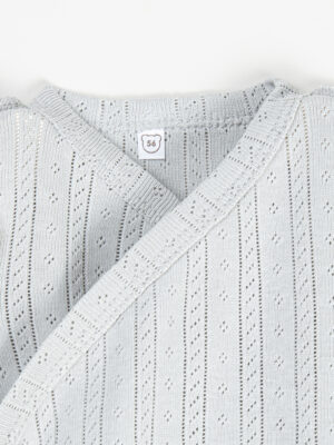Боди-кимоно с коротким рукавом BUNGLY "Жемчуг" из ажурного хлопка 0+ 8