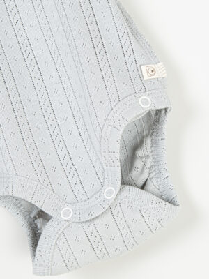 Боди-кимоно с коротким рукавом BUNGLY "Жемчуг" из ажурного хлопка 0+ 9