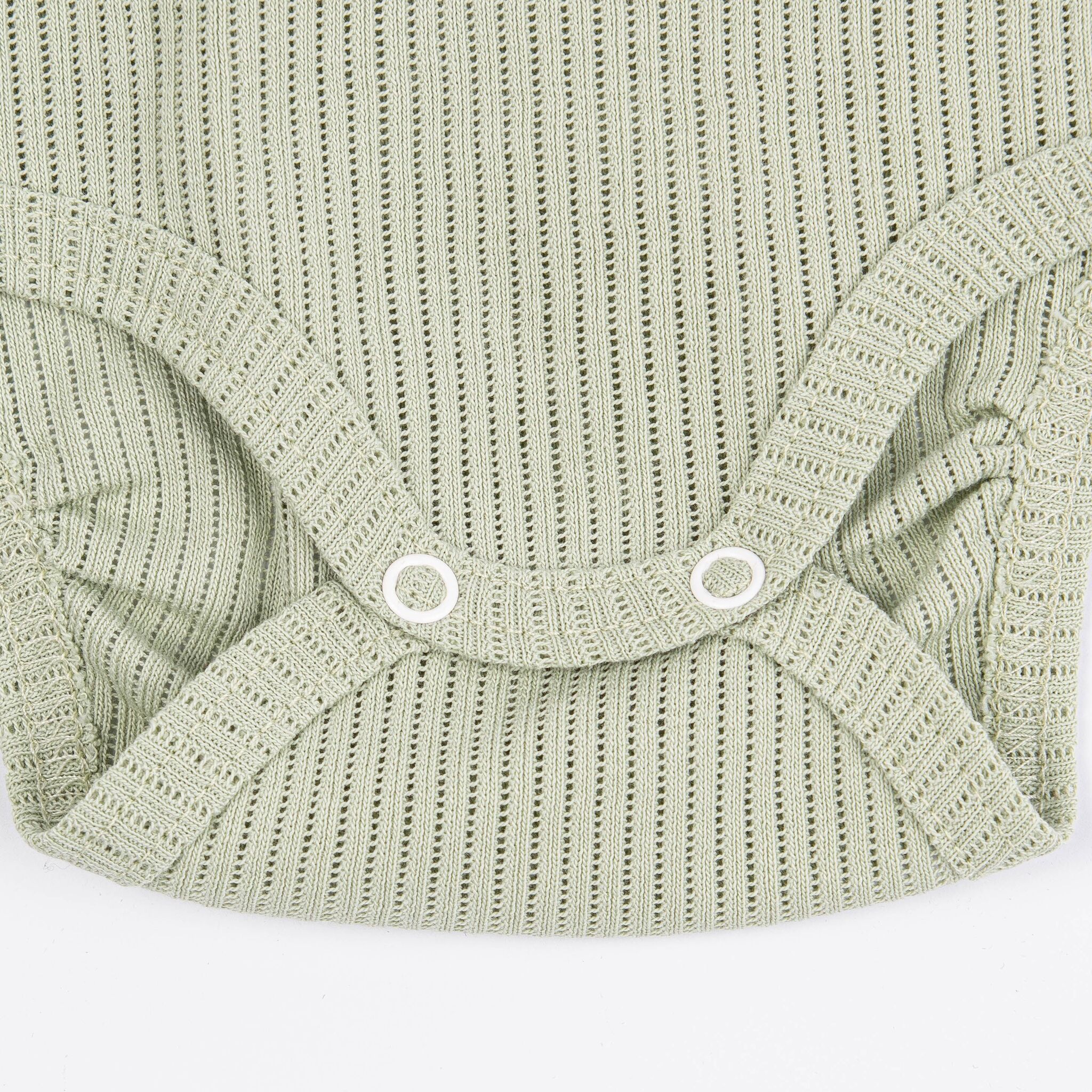 Боди с длинным рукавом BUNGLY "Шалфей" из хлопка в рубчик 0-3м 4