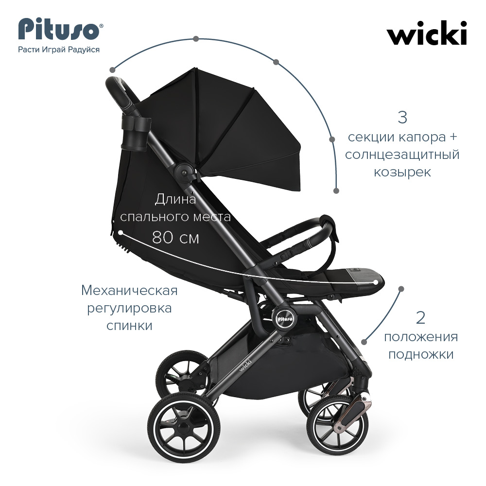 Коляска прогулочная Pituso Wicki PU 12