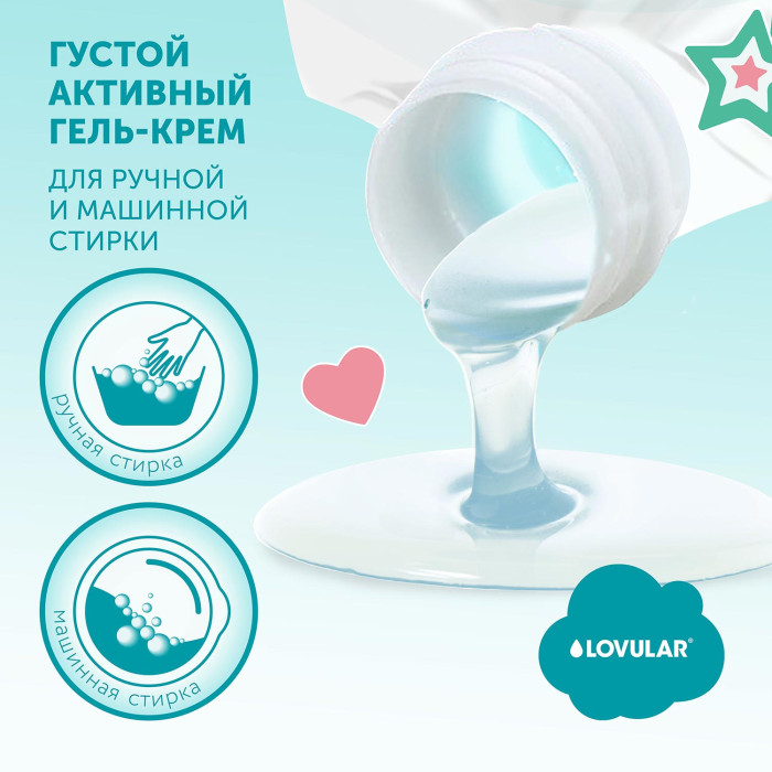 1489592_3915423 Гель-крем для стирки детского белья LOVULAR SWEET KISS 3л 3