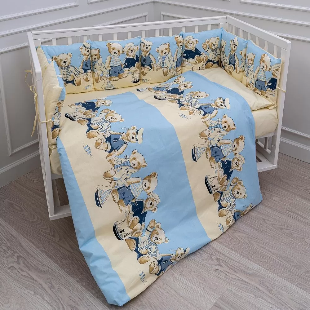 Комплект из 3-х предметов для овальной и прямоугольной кроватки Lappetti "Морячки" 5