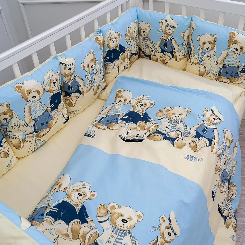Комплект из 3-х предметов для овальной и прямоугольной кроватки Lappetti "Морячки" 6