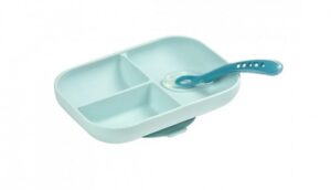 Beaba Набор посуды тарелка ложка Set repas silicone avec ventouse 5
