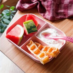 Beaba Набор посуды тарелка ложка Set repas silicone avec ventouse 6