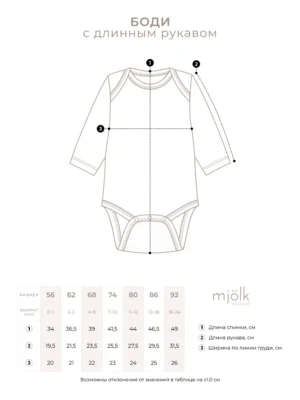 РС_Боди_с_длинным_рукавом_СОВ Боди Mjolk Экрю, с длинным рукавом 8