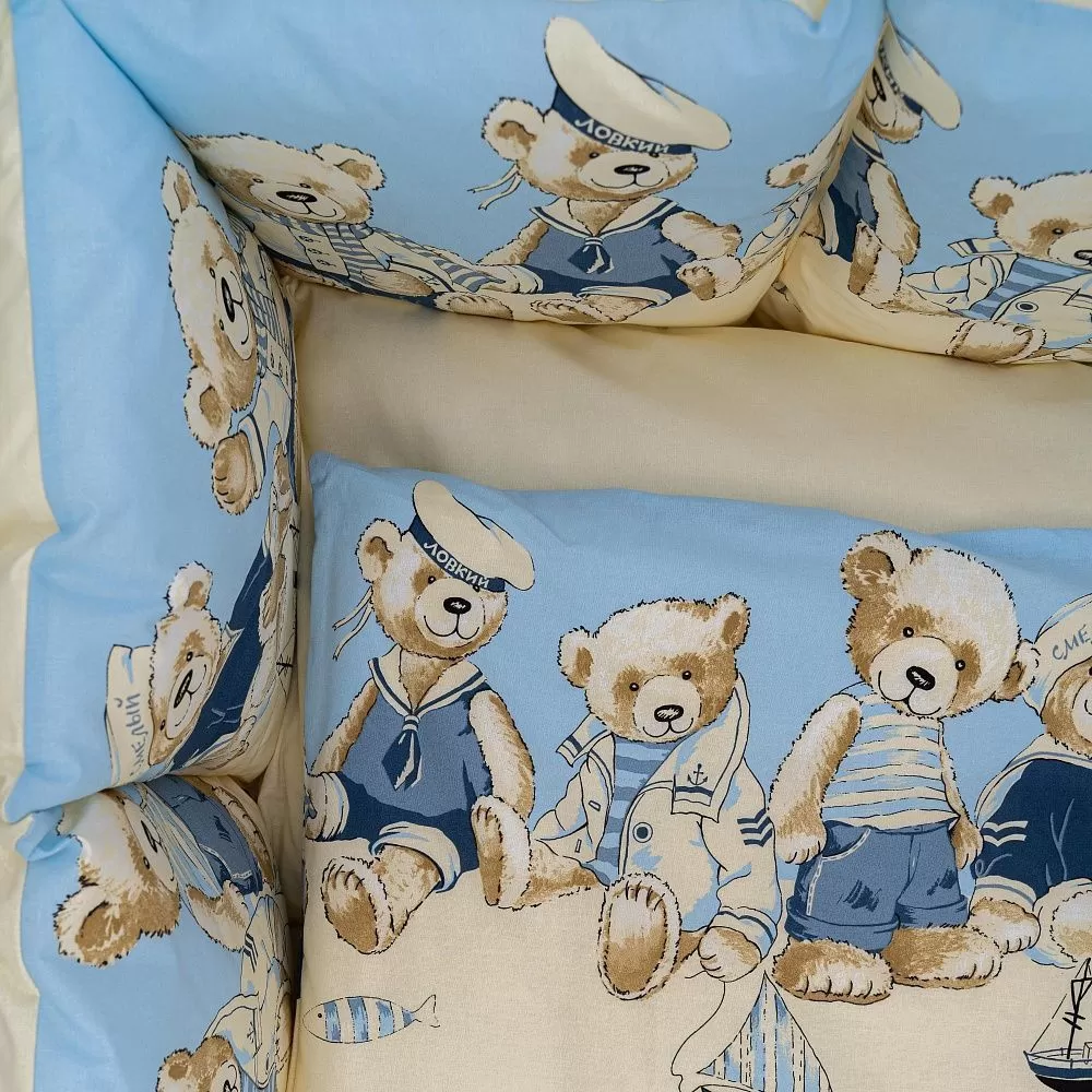 Комплект из 3-х предметов для овальной и прямоугольной кроватки Lappetti "Морячки" 2