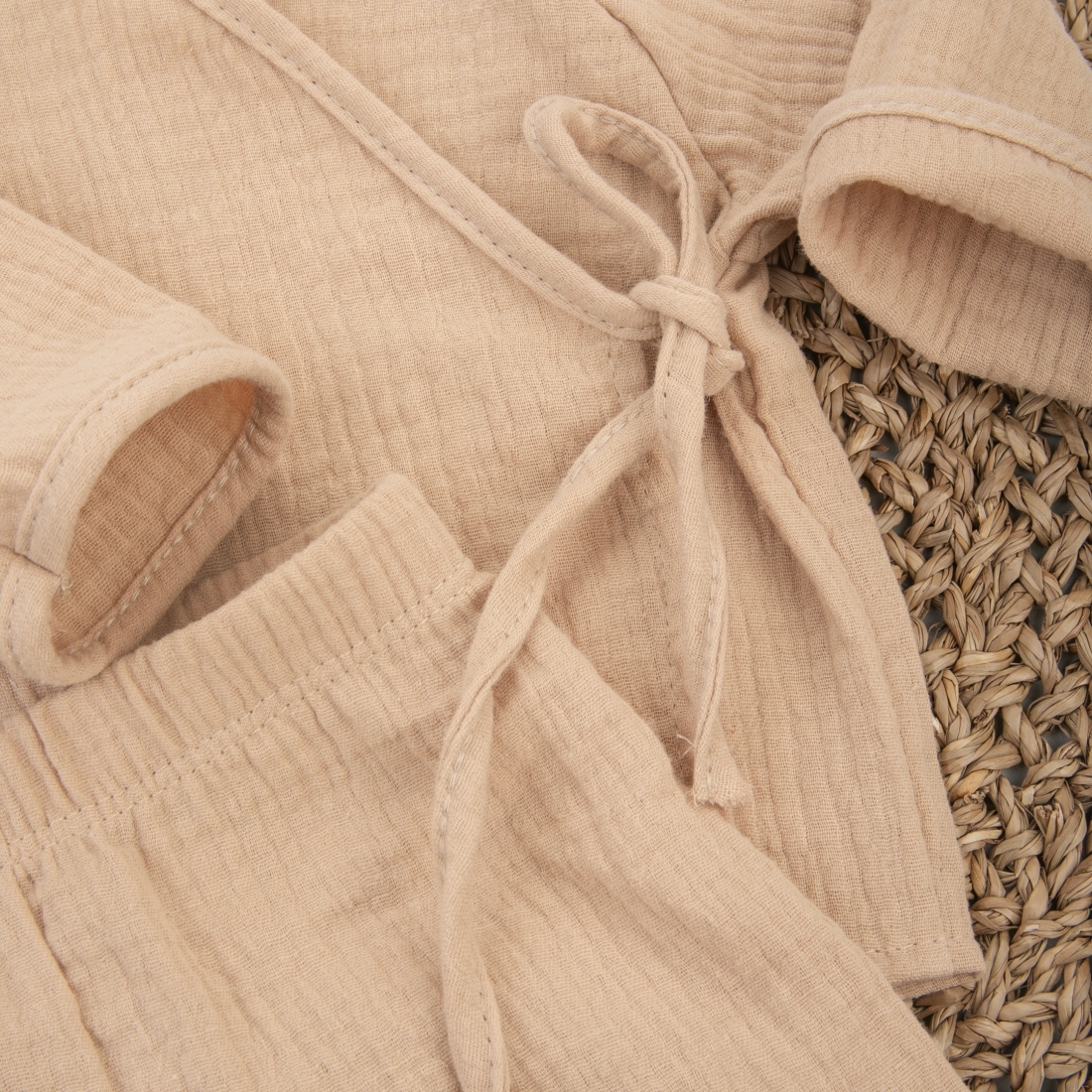 6658314303_optsite2949e3e4-e10a-11ee-8617-ec30dbc7644c Пижама летняя для новорожденного Швейная Династия "Муслин",песочный,лето 6