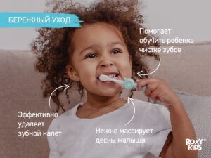 baby_toothbrush_teddy_blue_mint_208966468d Зубная щетка для детей Roxy Kids Мишка ультрамягкая 10000 щетинок, 2шт. 10