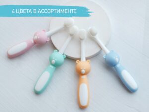 baby_toothbrush_teddy_blue_mint_5f0838d198 Зубная щетка для детей Roxy Kids Мишка ультрамягкая 10000 щетинок, 2шт. 13