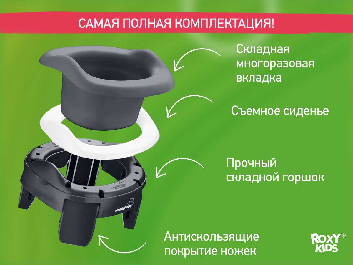 Горшок дорожный Roxy Kids HandyPotty 3в1 6