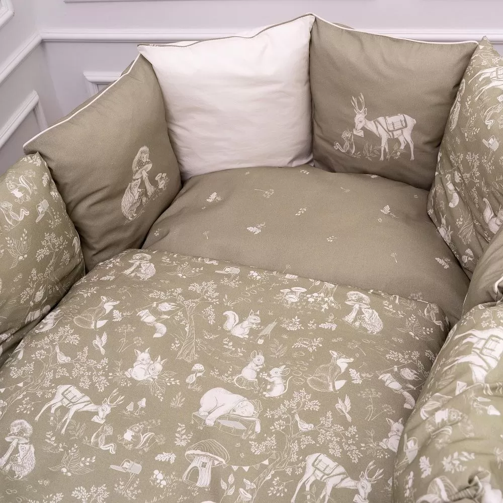 Набор Lappetti для овальной и круглой кроватки 6 предметов Лесная симфония 7