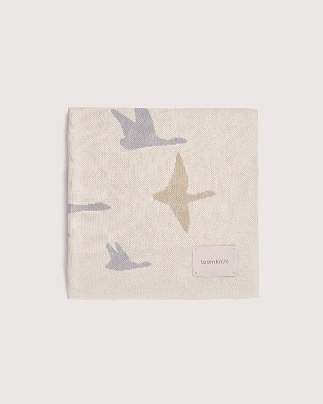 Плед детский Loomknits Экрю птицы LW5051 1