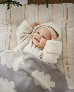 3 (19) Плед детский Loomknits Серый елочка 8